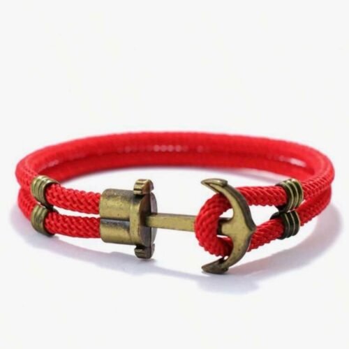 Bracelet marin en corde tressée avec ancre