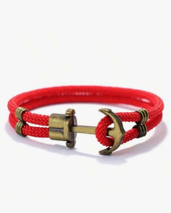 Bracelet marin en corde tressée avec ancre